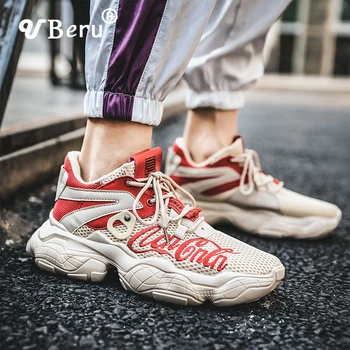 

2020 New Fashion Men's Outdoor Running Shoes Lace Up Thicker Platform Slow Running Shoes Comfortable Breathable Casual Sneakers