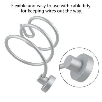 

Portable Hair Dryer Rack Space Aluminum Bathroom Wall Mounted Hang Shelf