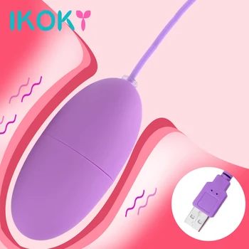 IKOKY Mini balle vibrateur vitesse réglable USB vibrateur jouets sexuels pour les femmes puissant oeuf vibrant Clitoris vagin stimulateur