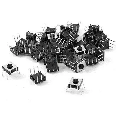 

40pcs 7mm x 6mm x 3mm Round Pushbutton 6-Pin Momentary SPST Tactile Switch