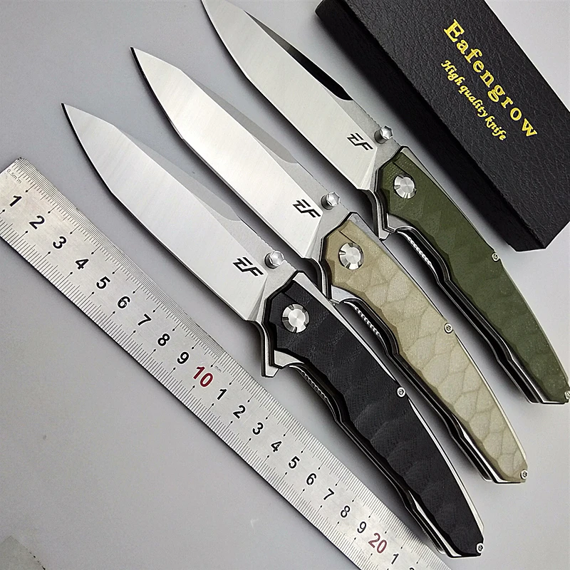 

EF folding blade knife D2 tactical camping survival pocket knives hunting flipper G10 handle hiking kitchen outdoor EDC tools