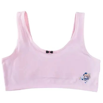 

Puberty Girls Cotton Training Bra Wirefree Bowknot Underwear Cartoon Bralette