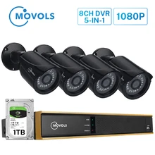 Movols 8CH CCTV камера системы 4 шт 1080p наружная Водонепроницаемая камера безопасности DVR комплект День/Ночь домашняя система видеонаблюдения