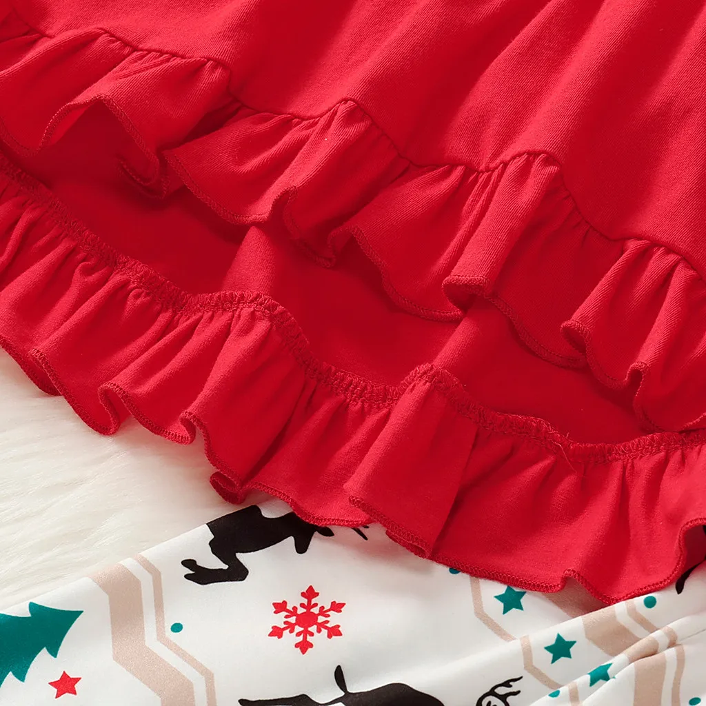 Christmas Clothes Set Baby Girls Clothes Set Toddler Kids Baby Girls Cartoon Deer Dress Tops Pants Christmas Xmas Outfits Set