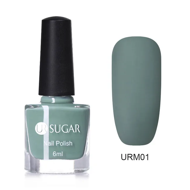 matte URM01 Ur Sugar 6 мл черный карамельный цвет лак для ногтей Быстросохнущий лак для ногтей долговечный базовый цвет маникюр DIY дизайн - Цвет: matte URM01