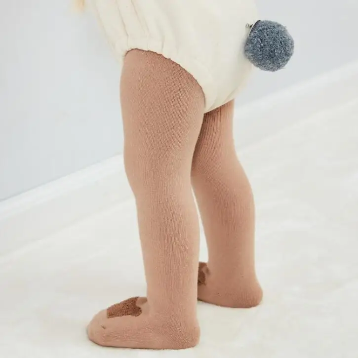 

New Style Looped Pile Thick BABY'S Tights Autumn And Winter Cartoon Handmade Sewing Head CHILDREN'S Leggings Baby Socks