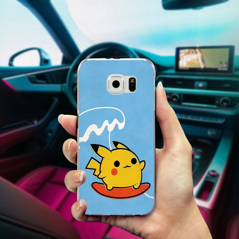 Силиконовый, мягкий, телефонный чехол для samsung Galaxy Note 2 3 4 5 8 S3 S4 S5 мини S6 S7 S8 S9 Edge Plus лист Покемон Пикачу Райден