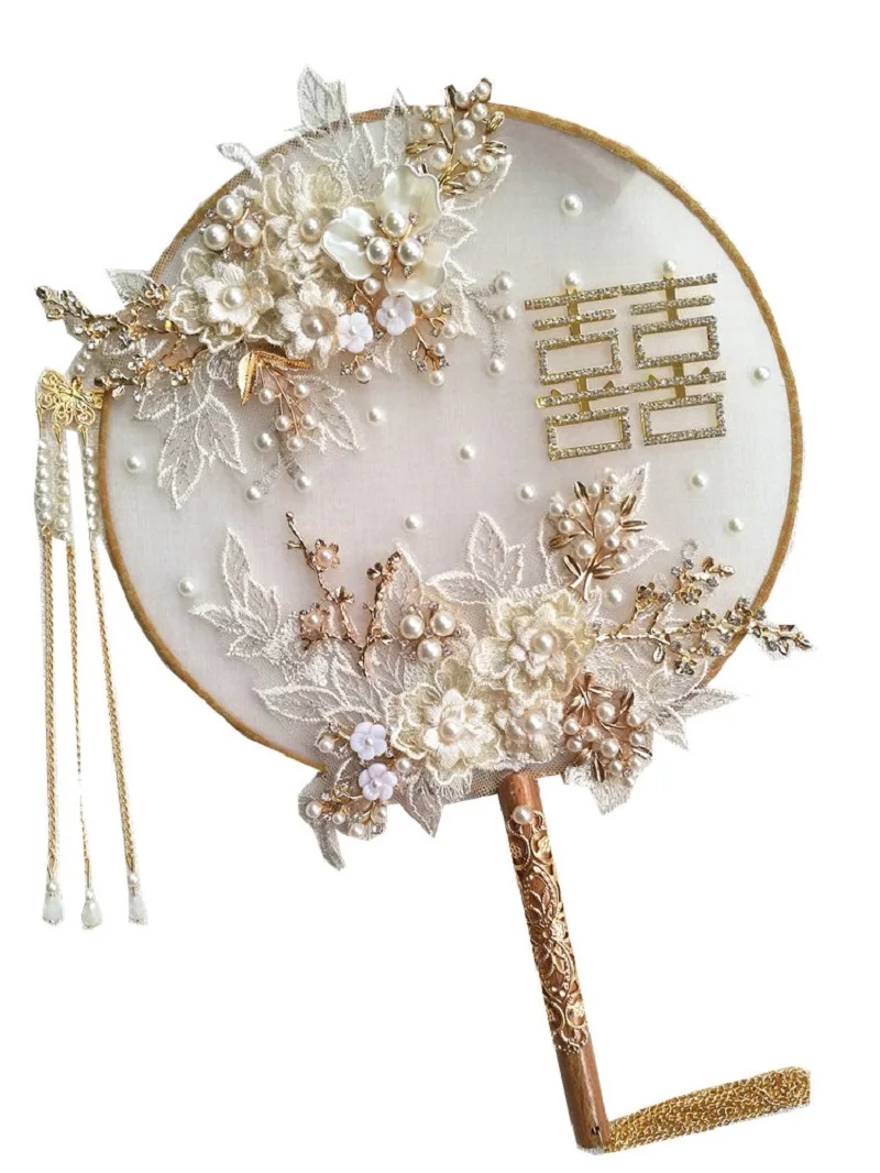 

Handmade Bride Fan Wedding Gift Dragon Phoenix Hig Grade