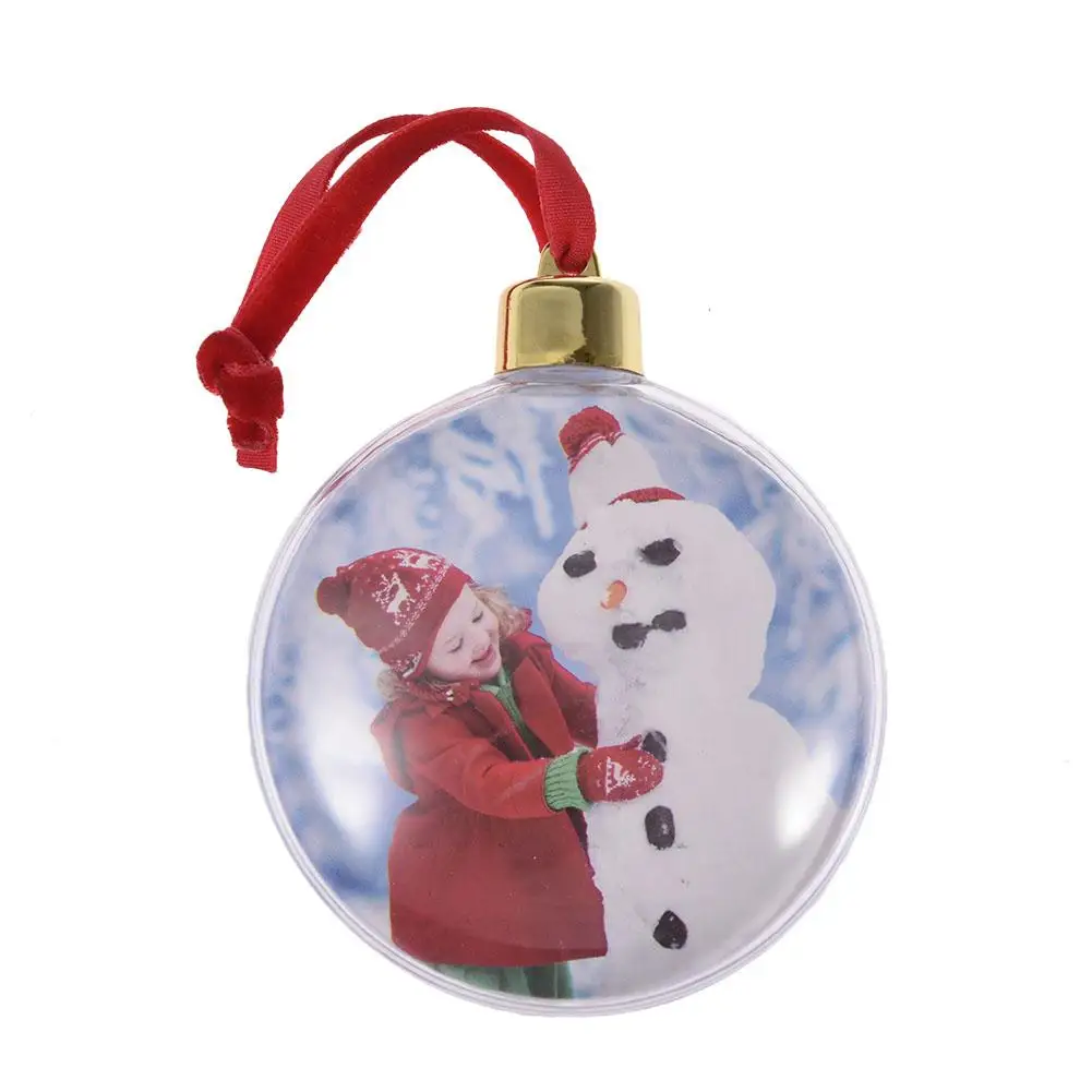 Christmas Ball Photo Frame Pendant Round Five-star Hanging Picture Holder 