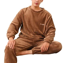 Sleepwear Pajamas for Men's Winter Pajamas Couples Flannel Fleece Pijama Sleeping Suit Velvet Thickened Plush Warm Home Clothes