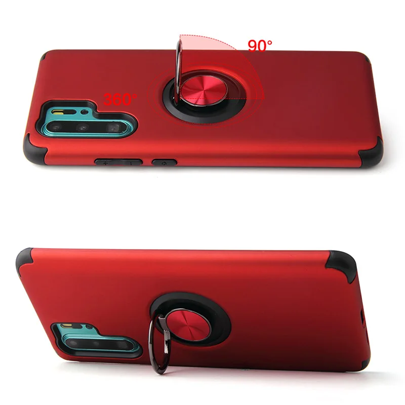 Силиконовый чехол с металлическим кольцом для huawei P30 Pro P30 Lite, защитный чехол с четырьмя углами