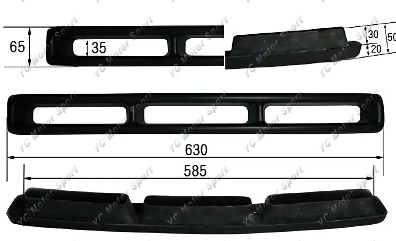 Carbon Fiber / FRP Fiber Glass URS Style Air Duct Intake Fit For Universal Triple Front Bumper Air Duct Intake