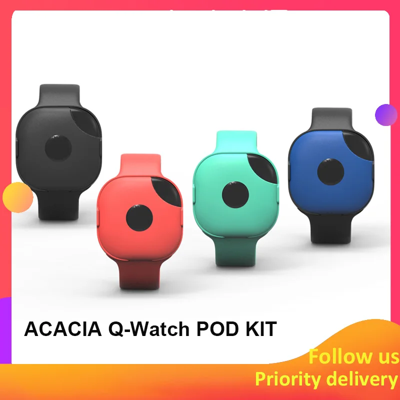 

New Arrival Original ACACIA Q-watch Pod System Kit with 1.1ml Cartridge wearable Vape kit and 270mah caramic coil E-cig kit