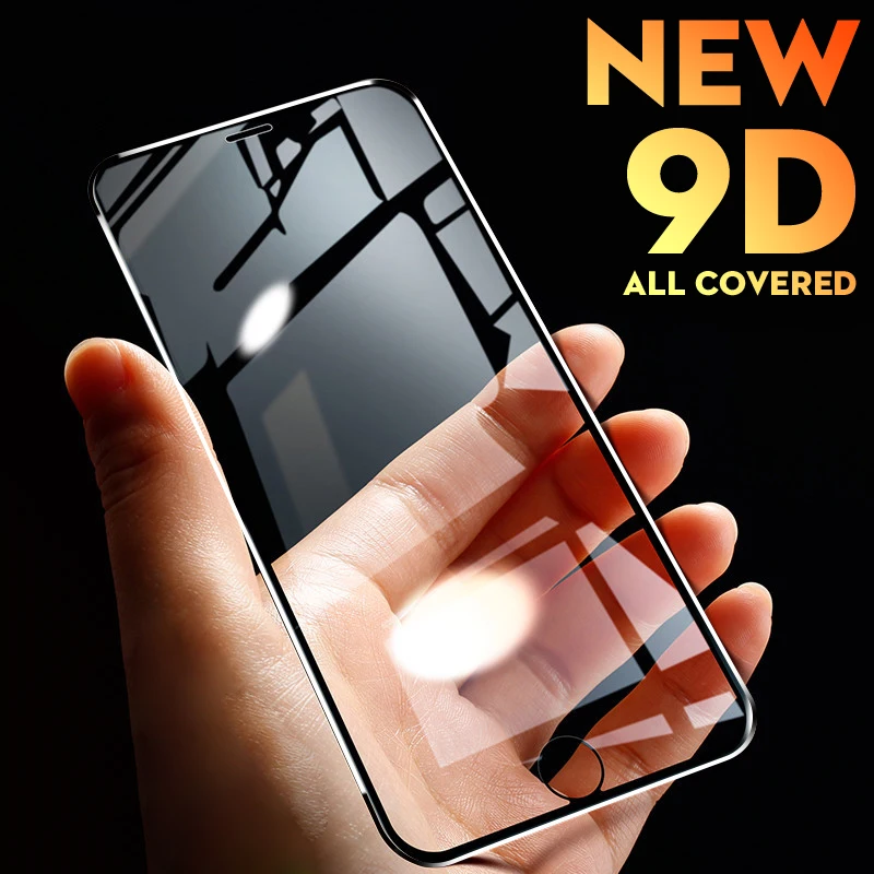 Screen Protector for iPhone 12 Pro 11 Pro Max XR XS X SE 8 7 6S 6 Tempered Glass for iPhone 7 8 Plus 12 Mini Protective Glass tempered glass luxury plating mirror case cover for iphone 7 11 pro x xr xs max 6s 6 7 8 plus black carcasas coque glossy etui