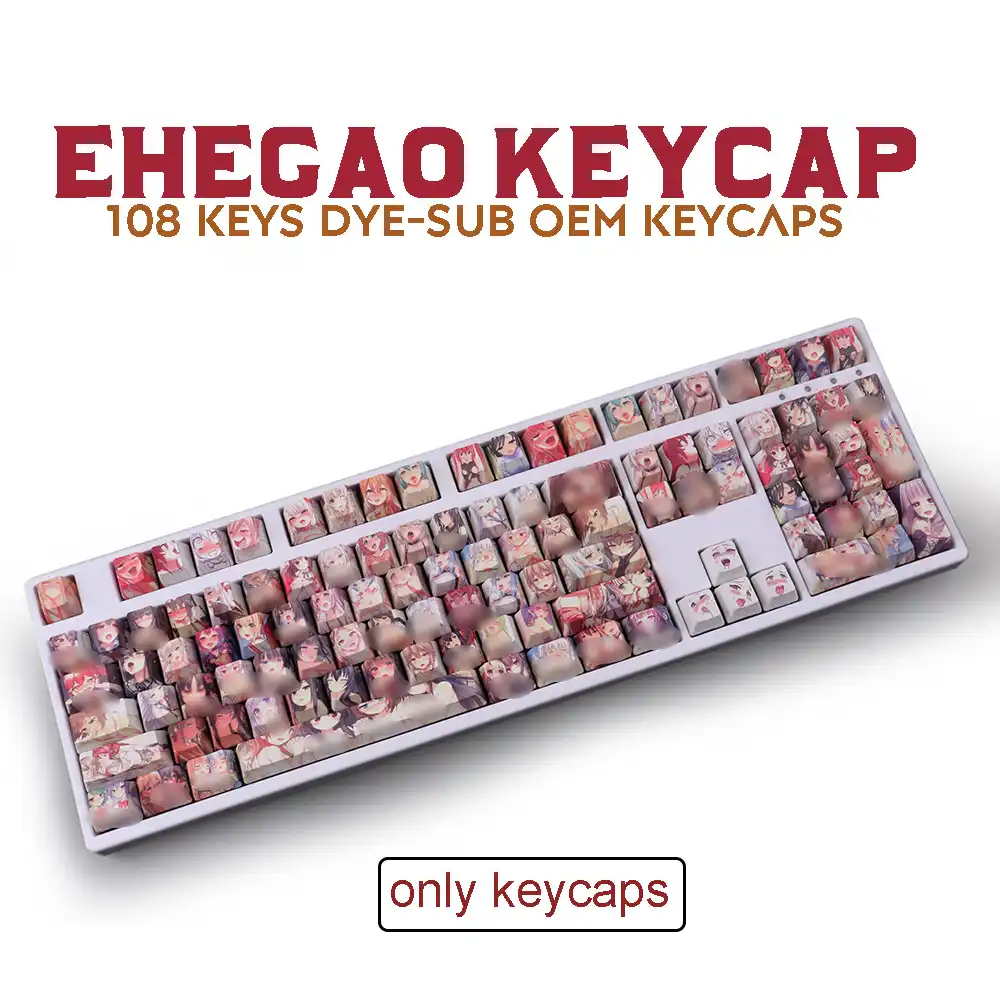 108key Pbtキーキャップ染料昇華oemプロファイルキーキャップahegaoアニメキーキャップmx用gateron Kailhスイッチメカニカル キーボード Mice Keyboards Accessories Aliexpress