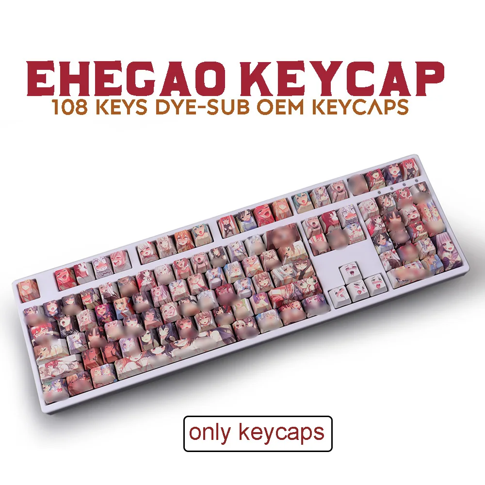 108key PBT сублимационный OEM Keycap профиль Ahegao аниме для Cherry Gateron переключатель Kailh