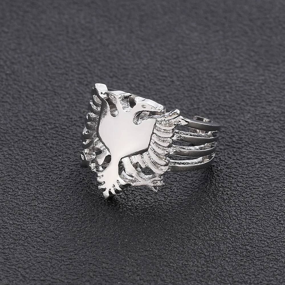 Anello con aquila albania europea color oro argento Anello con
