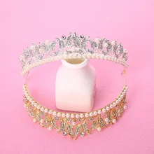 Корейский стиль, модная Корона невесты, жемчуг, сплав, искусственный бриллиант, свадебные аксессуары, свадебные аксессуары