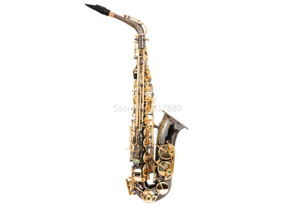 

SADSN SAS-680 Eb Tune Alto Saxophone Brass Black Nickel Gold Abalone Button Alto Sax Musical Instrument with Mouthpiece Case