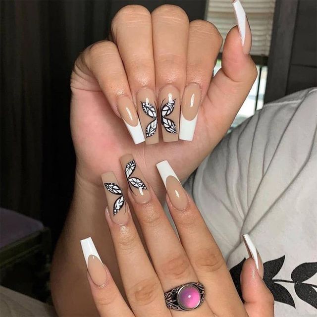 nails with designs coffin artificial nails tips overhead with glue press on nail false nails set nail art tools Accessories