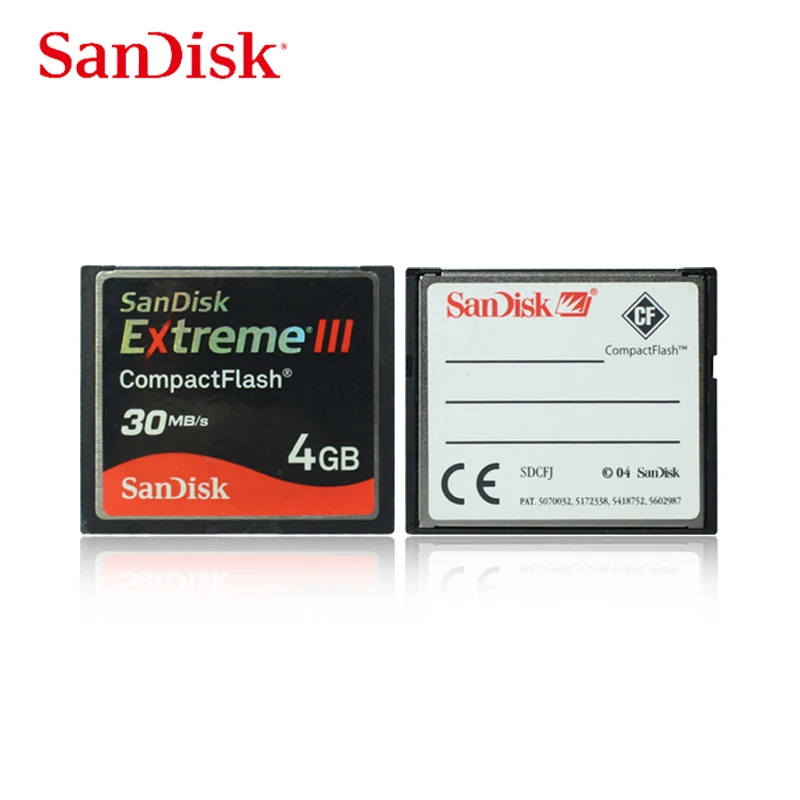 Карта памяти SanDisk CF с карта CompactFlash Adapter 4GB до 30 MBS Mercedes Benz MP3 PCMCIA - Емкость: Only CF card 4GB