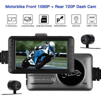 

WONVON Motorcycle DVR Security Camera Full HD 1080P/60f/s Rear View Camera Moto Dash Cam With Remote Control Loop Recording