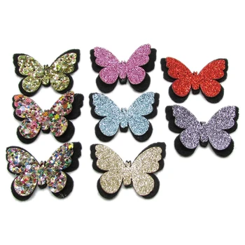 

20pcs/lot Glitter Sequin Butterfly Padded Patches Appliques for Handmade DIY Kids Clothing Headwear Decor Fabric Accessories