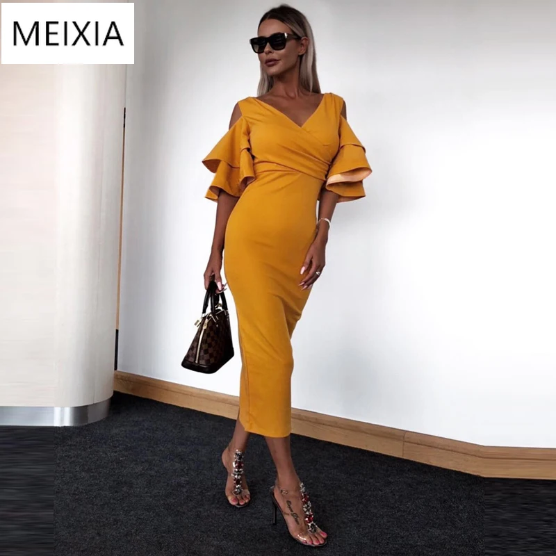 2019 Women Long Dress Autumn Maxi Dress Solid Women Bodycon Night Club Party Pencil Dresses Woman Vestidos