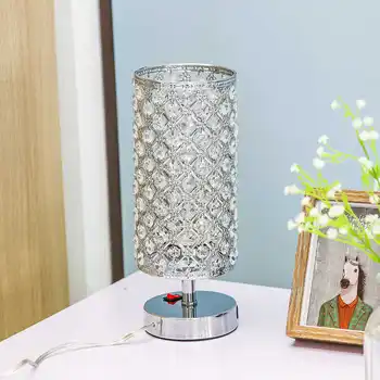 

Modern Creative LED Crystal Desk Table Lamp E26 Adjustable Indoor Lighting Beside Nightstand Decoration for Home Bedroom