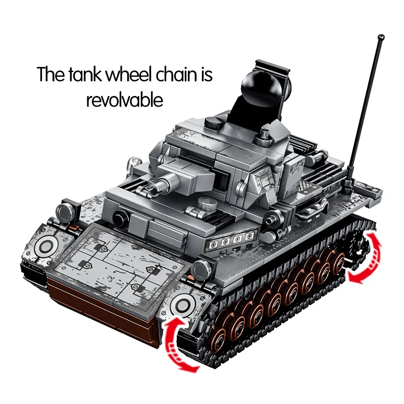 596 шт. DIY City Police WW2 Steel Empire немецкий IV строительные блоки для военных солдат фигурки