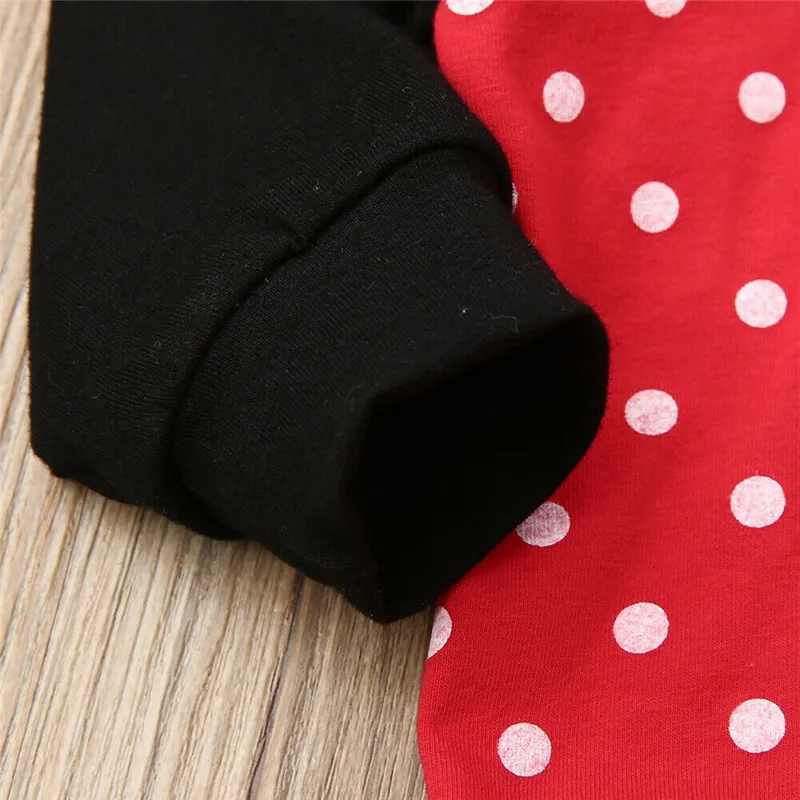 Pudcoco Newborn Set Baby Girl Boy Winter Clothes Mouse Cartoon Dot Hooded Tops Pants Leggings Kid Hoodies Outfits