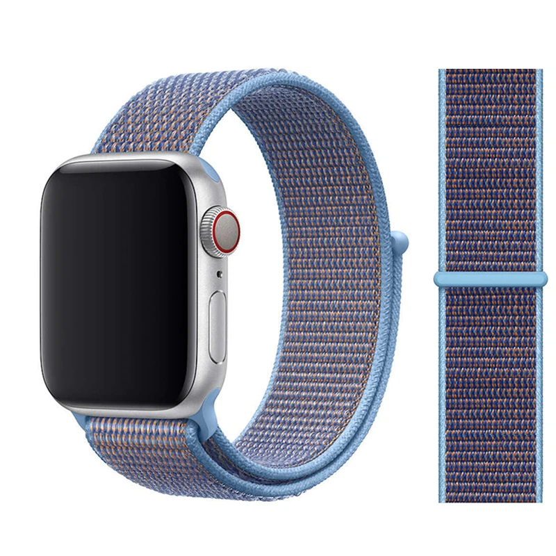 New Cerulean Lbiaodai Sport Loop ремешок Для Apple Watch band Apple watch 4 3 correa iwatch band 42мм 38мм 44мм 40мм браслет на руку Плетеный нейлон - Цвет ремешка: New Cerulean