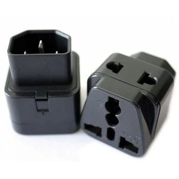 

2pcs Universal CE Copper IEC320 C13 C14 UPS PDU APC computer power adapter plug 2 in 1 electrical ac convert socket 10A Black