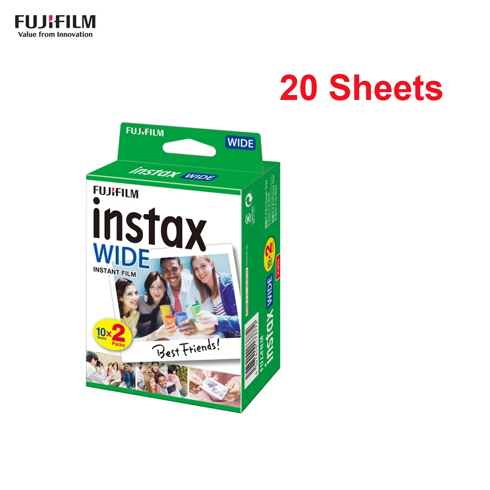 Fujifilm WIDE 20-200 листов, пленка Instax 86*108 мм/3,4* дюйма, фотобумага для мгновенной печати INSTAX WIDE300 - Цвет: 20 Sheets White