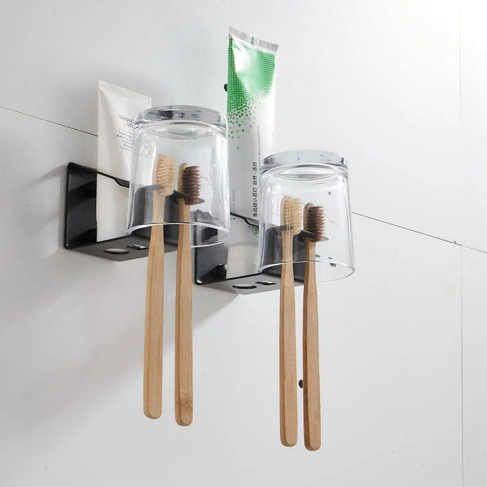 Steel Wall Mount Toothbrush Holder Toothpaste And Bathroom Tooth Organizer Box Cup Brush Accessories B8r6 | Дом и сад