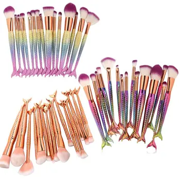 

MAANGE 15 Pcs/Set Makeup Brushes Eye Shadow Eyeliner Eyelash Lip Mermaid Shape Blending Make Up Brush professional Beauty Tool