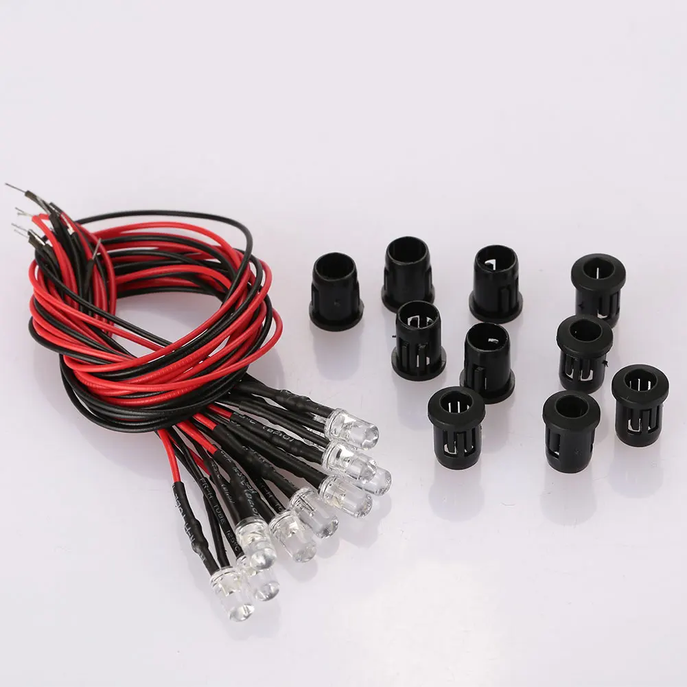 Flexible Indicator Light DC 12V Household Lighting Fixture Replacement Wired Lamp 10PCS 5MM Car Decoration LED Bulb Furniture