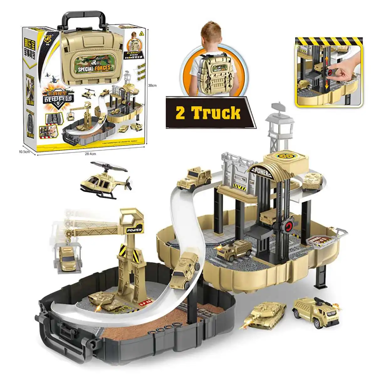 

Hot Construction Toys Sets Educational Toys Mobile Garage Parking Toys Figure Race Toy Backpack In Box Children Boys Toys