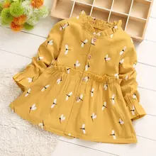 Платье для маленьких девочек; От 1 до 4 лет; детская одежда для девочек; Повседневное платье принцессы с длинными рукавами для маленьких девочек; сезон весна-весна