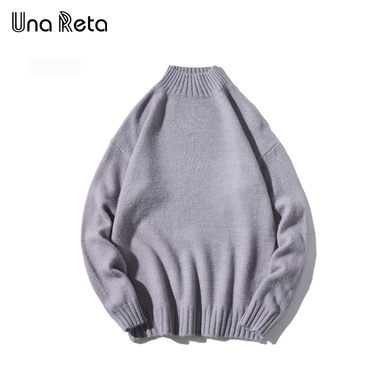 

Una Reta Turtleneck Men Sweater New Autumn Winter Solid Casual Pullover Men's Sweater Pull Homme Plus Size Loose Sweater Men