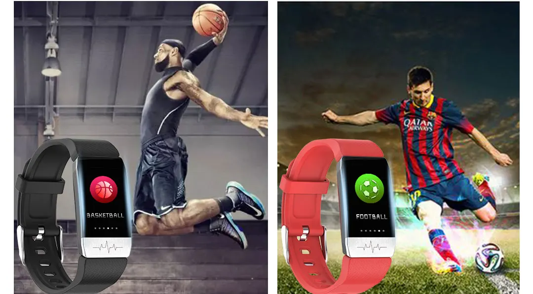 T1S Smart Watch Band With Temperature Measure ECG Heart Rate Blood Pressure Monitor Weather Forecast Drinking Remind Wristband