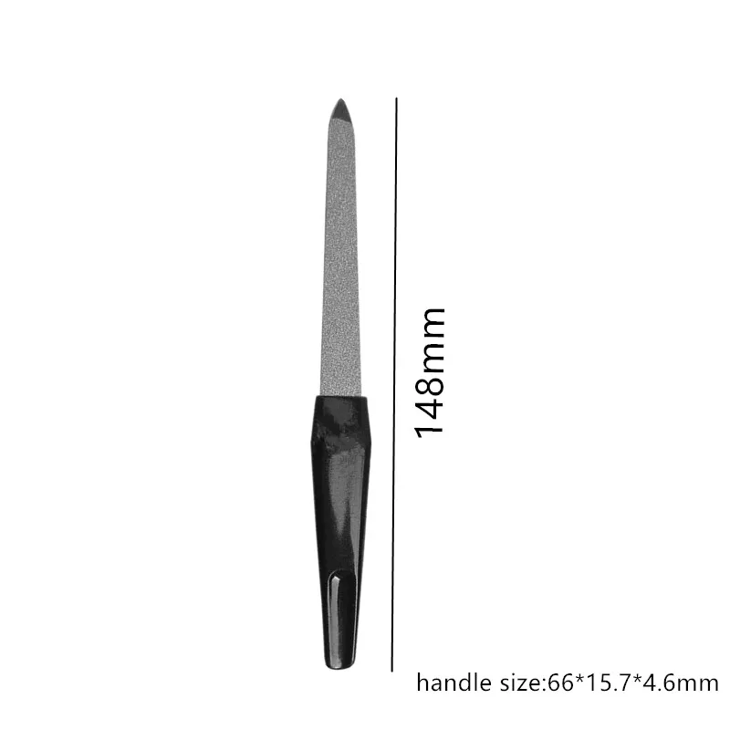 1PCS/5PCS Metal Stainless Steel Double Sided Nail File Plastic Handle High Quality Nail Files DIY Manicure Pedicure Tool