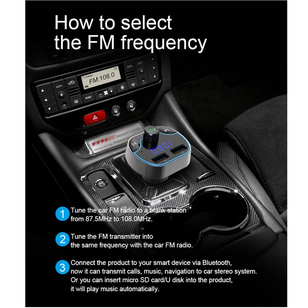 Bluetooth 4,2 автомобильный Bluetooth передатчик Автомобильный MP3-плеер U диск для автомобиля