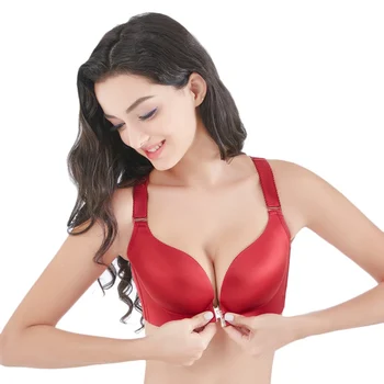 

Fashion Women Gathered Adjustable Type Front Buckle Butterfly Beauty Back Plus Size Bra