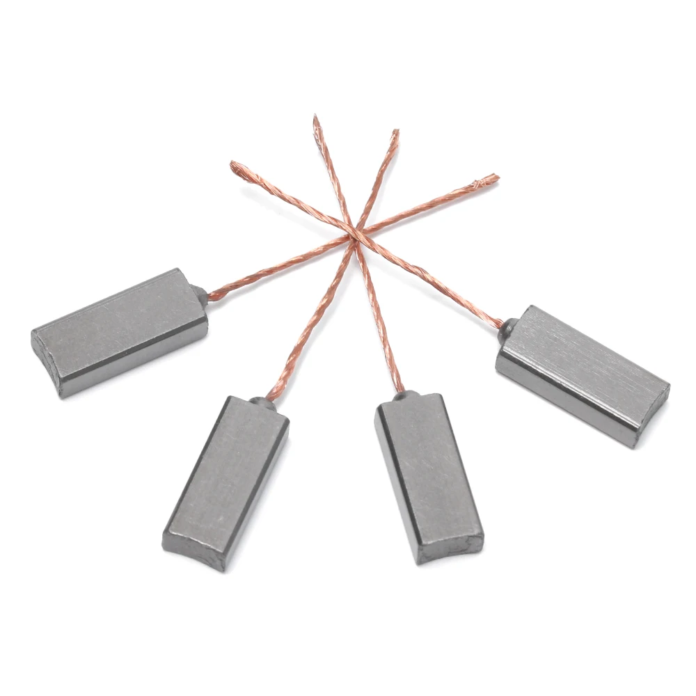 10Pcs Carbon Brushes Wire Leads Generator Generic Electric Motor Brush Replacement 4.5 x 6.5 x 20mm