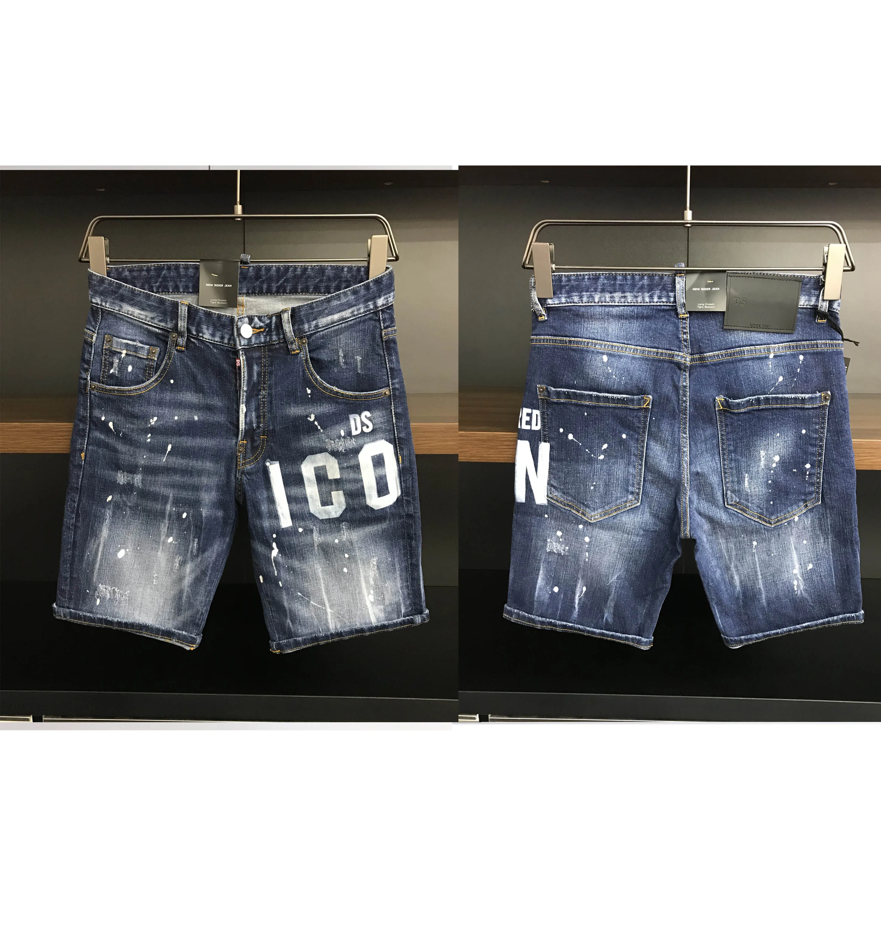 DSENQI Men Jeans Ripped for Skinny DSQ shorts Pants Mens 9812-1 | Мужская одежда