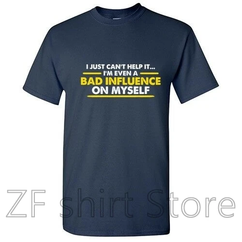 Bad Influence Sarcastic Cool Graphic Gift Idea Adult Humor Funny T Shirt men t shirt women 100% cotton tshirts | Мужская одежда
