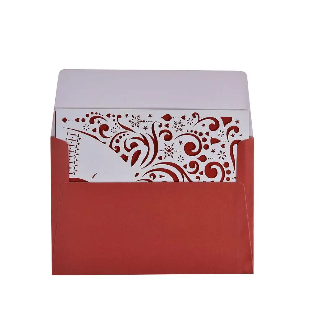  Christmas Openwork Greeting Card Invitation Christmas Cutout Invitation Color 3D Openwork Greeting  - 4000317969372