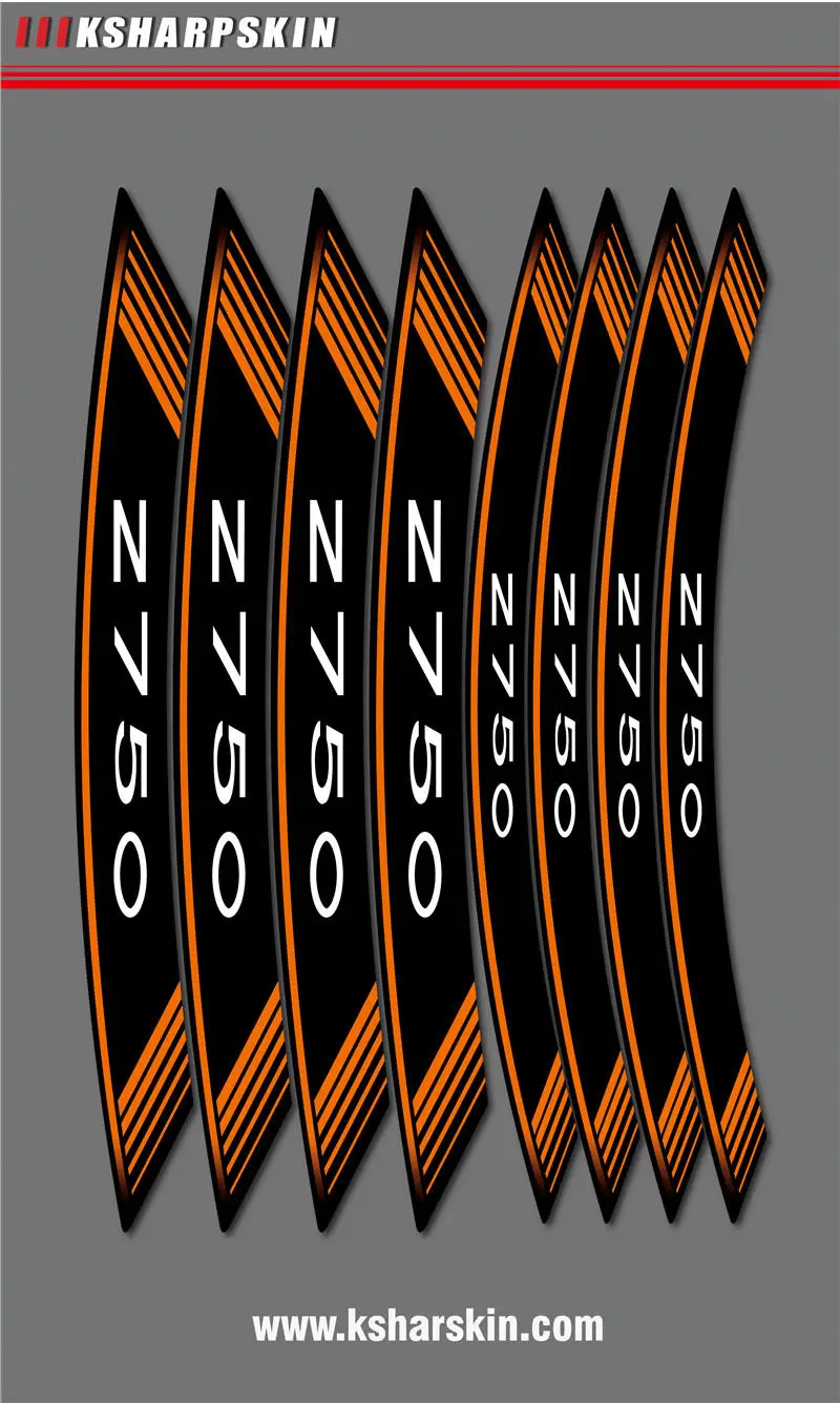 New personality motorcycle sticker tire decal reflective decorative film for KAWASAKI z750 - Цвет: K-LKT-KWSK-Z750-04
