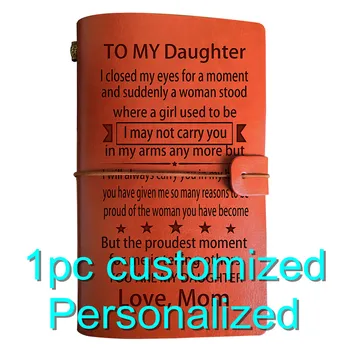

Engraved Leather Journal Personalized Gift For Men Women Husband Graduation BJ022 A6 Notebook Diary Custom Message Quote Girls